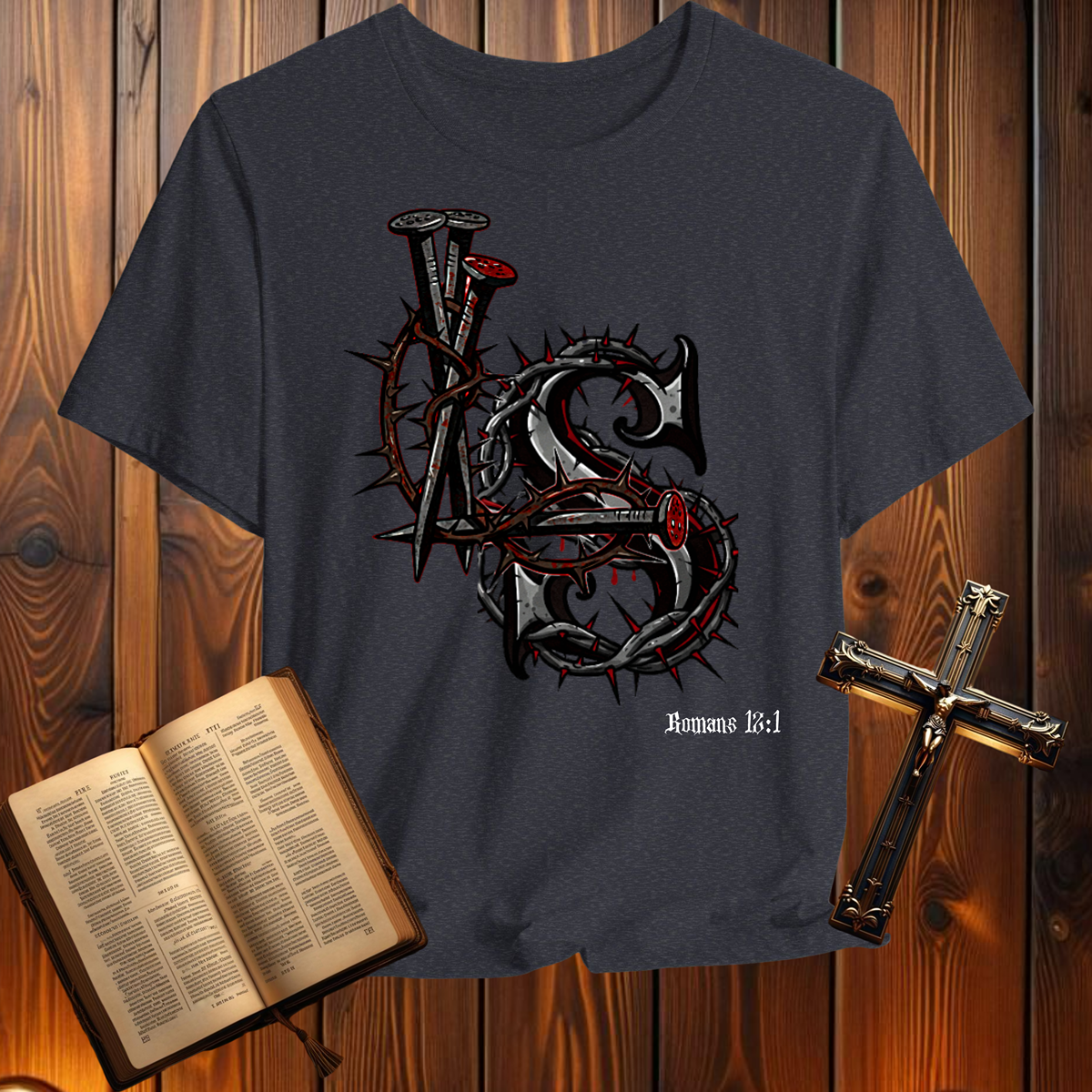 Living Sacrifice Logo Romans 12:1 - T-Shirt