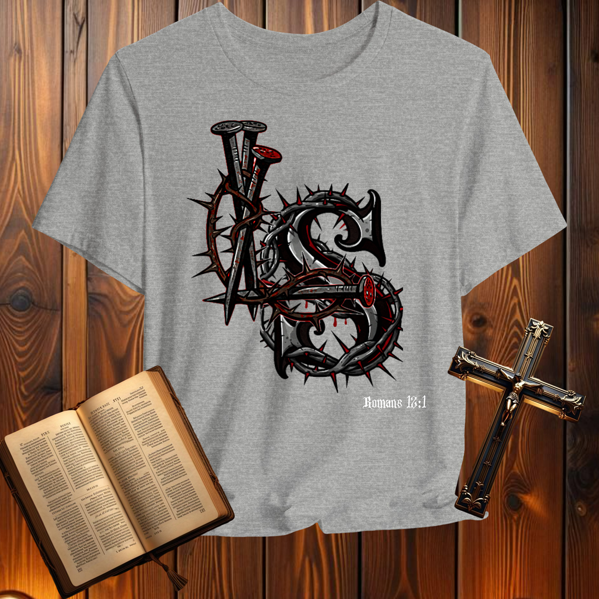 Living Sacrifice Logo Romans 12:1 - T-Shirt