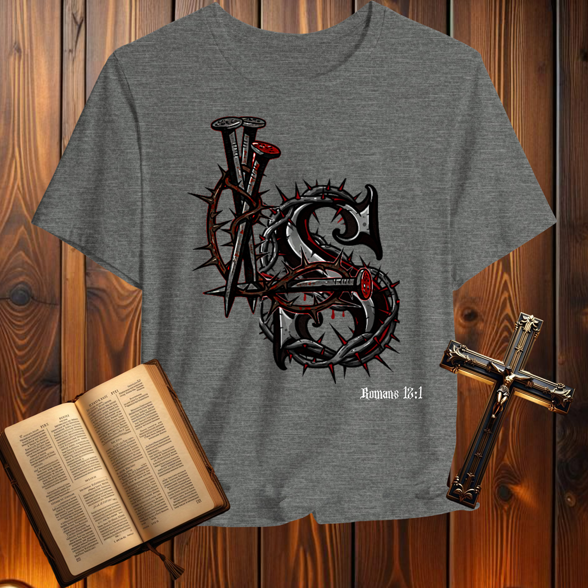 Living Sacrifice Logo Romans 12:1 - T-Shirt