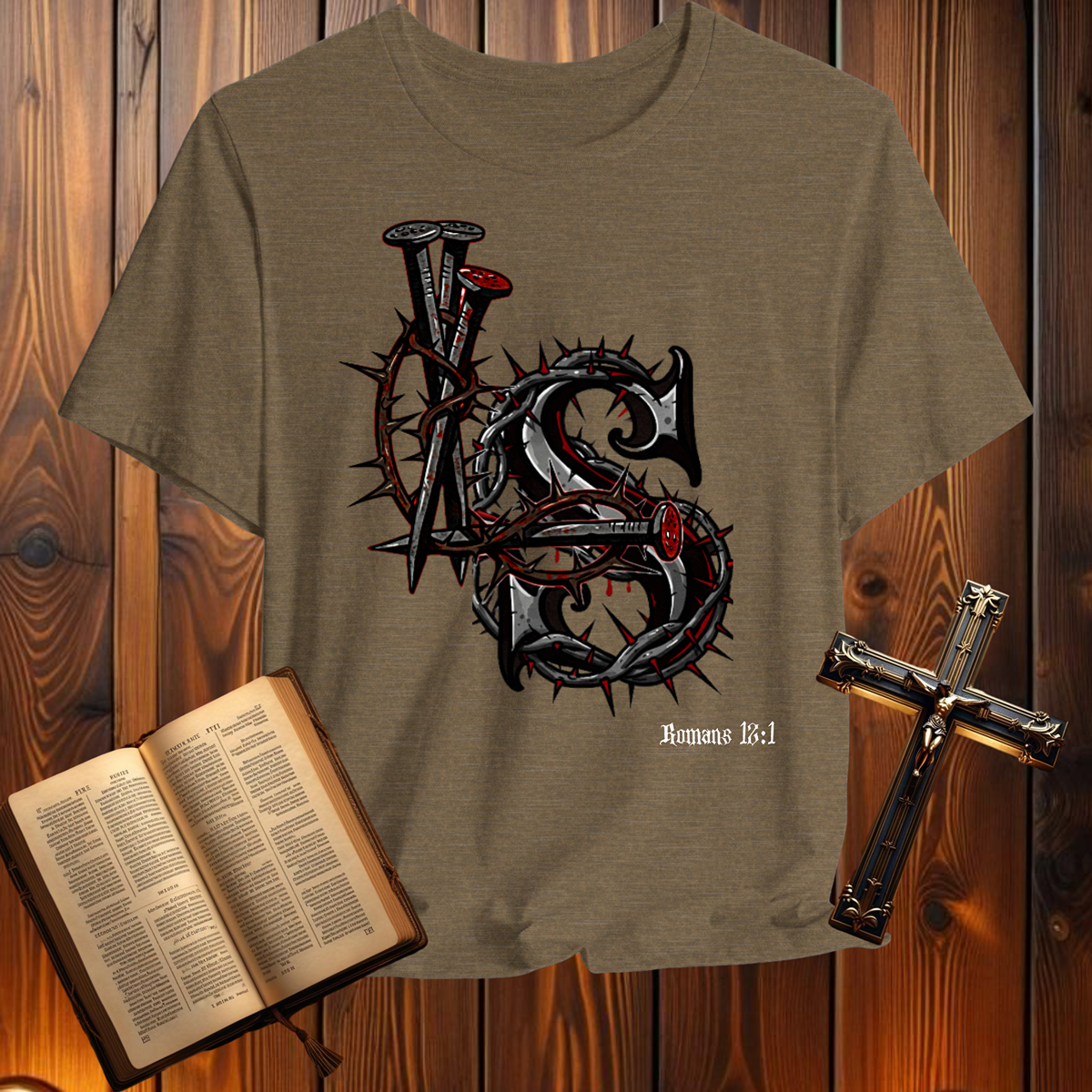 Living Sacrifice Logo Romans 12:1 - T-Shirt