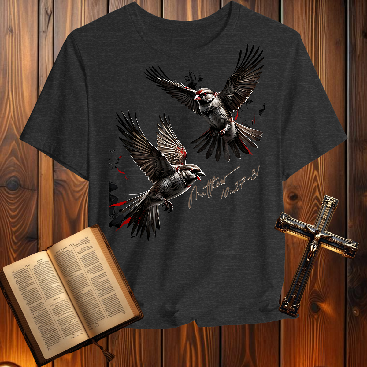 Sparrows Matthew 10:27-31 - T-Shirt