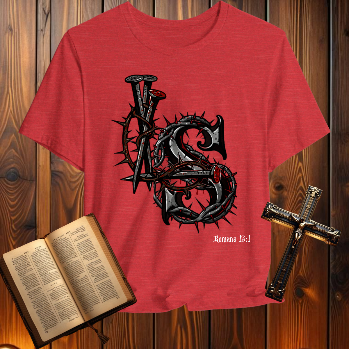 Living Sacrifice Logo Romans 12:1 - T-Shirt