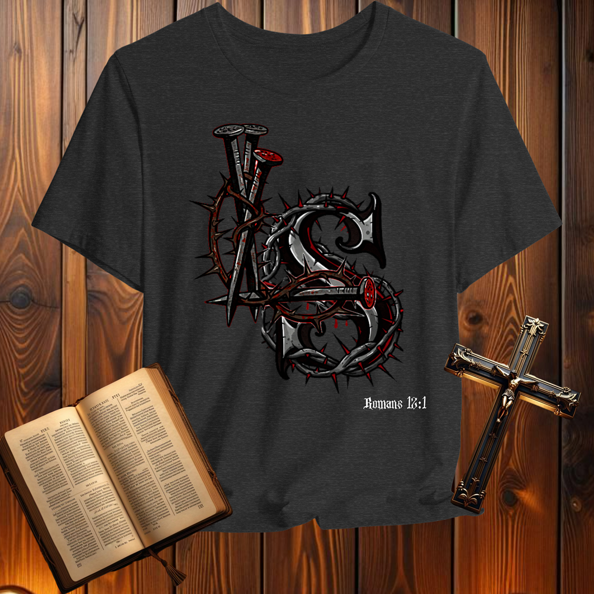 Living Sacrifice Logo Romans 12:1 - T-Shirt
