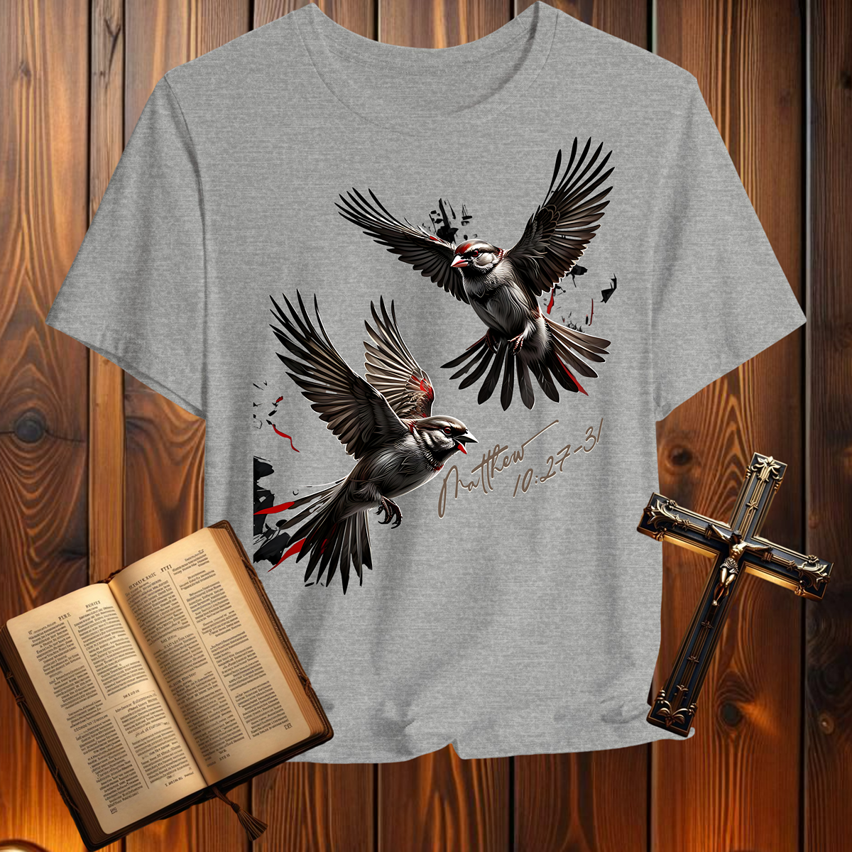 Sparrows Matthew 10:27-31 - T-Shirt