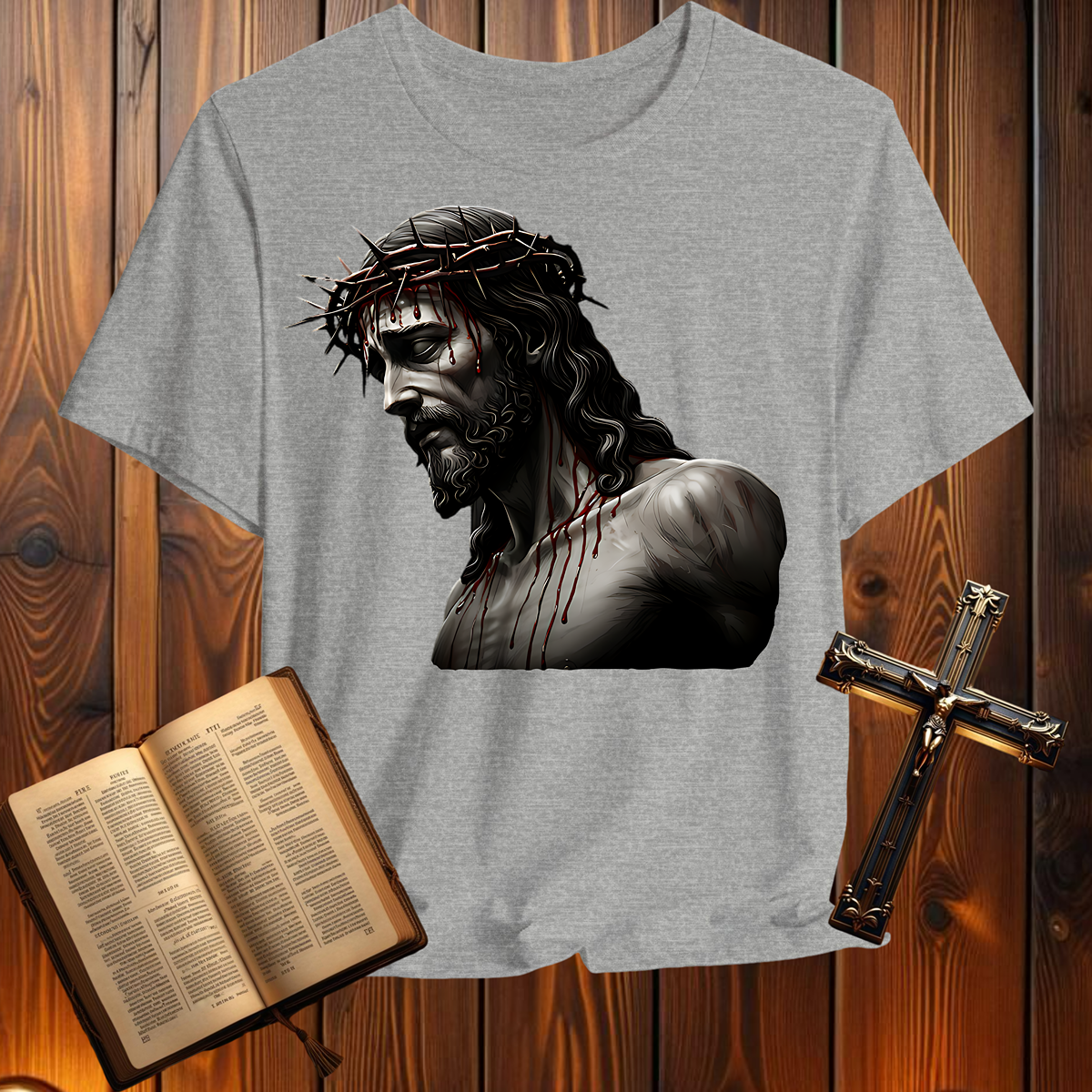 Jesus Silhouette Isaiah 53:4-6 - T-Shirt