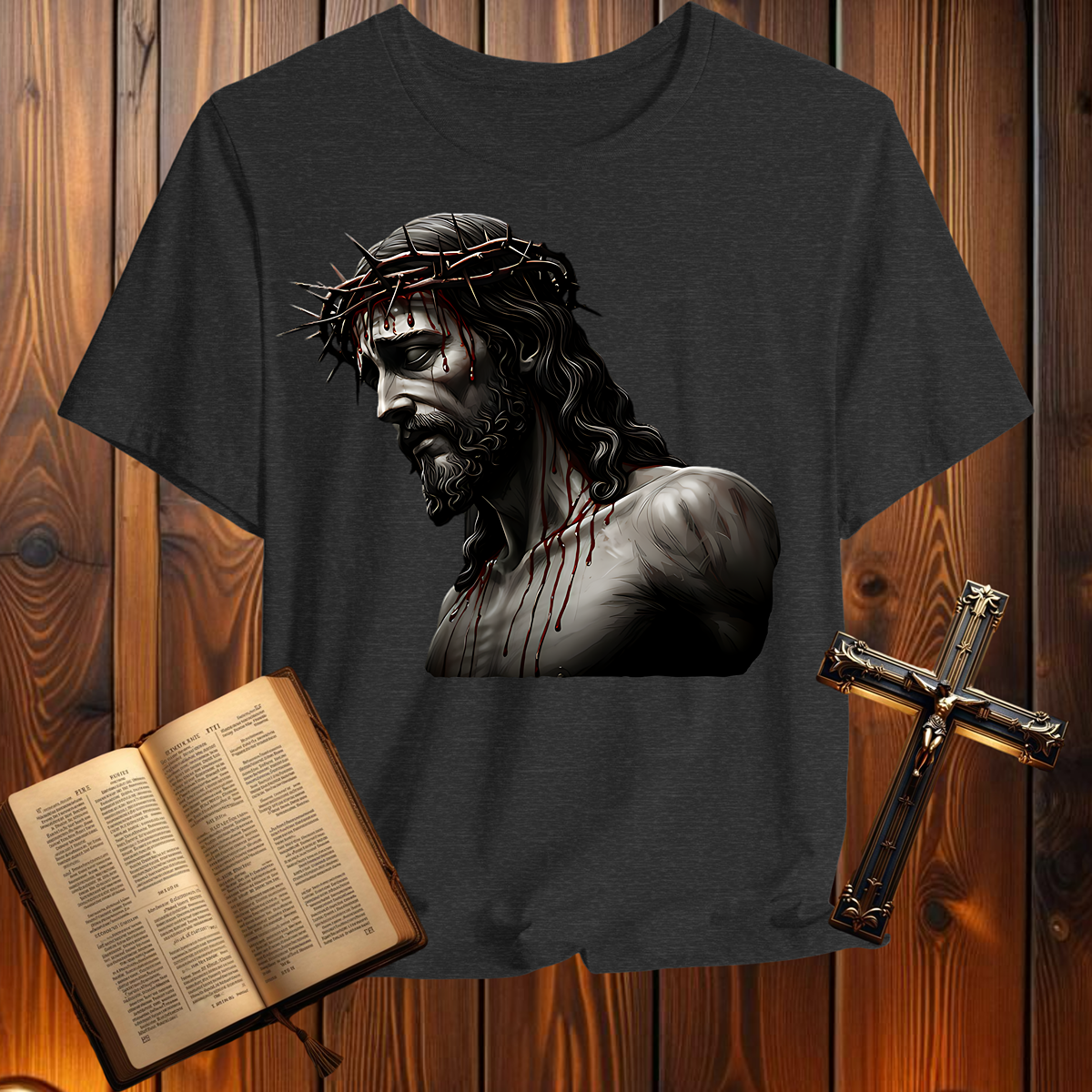 Jesus Silhouette Isaiah 53:4-6 - T-Shirt
